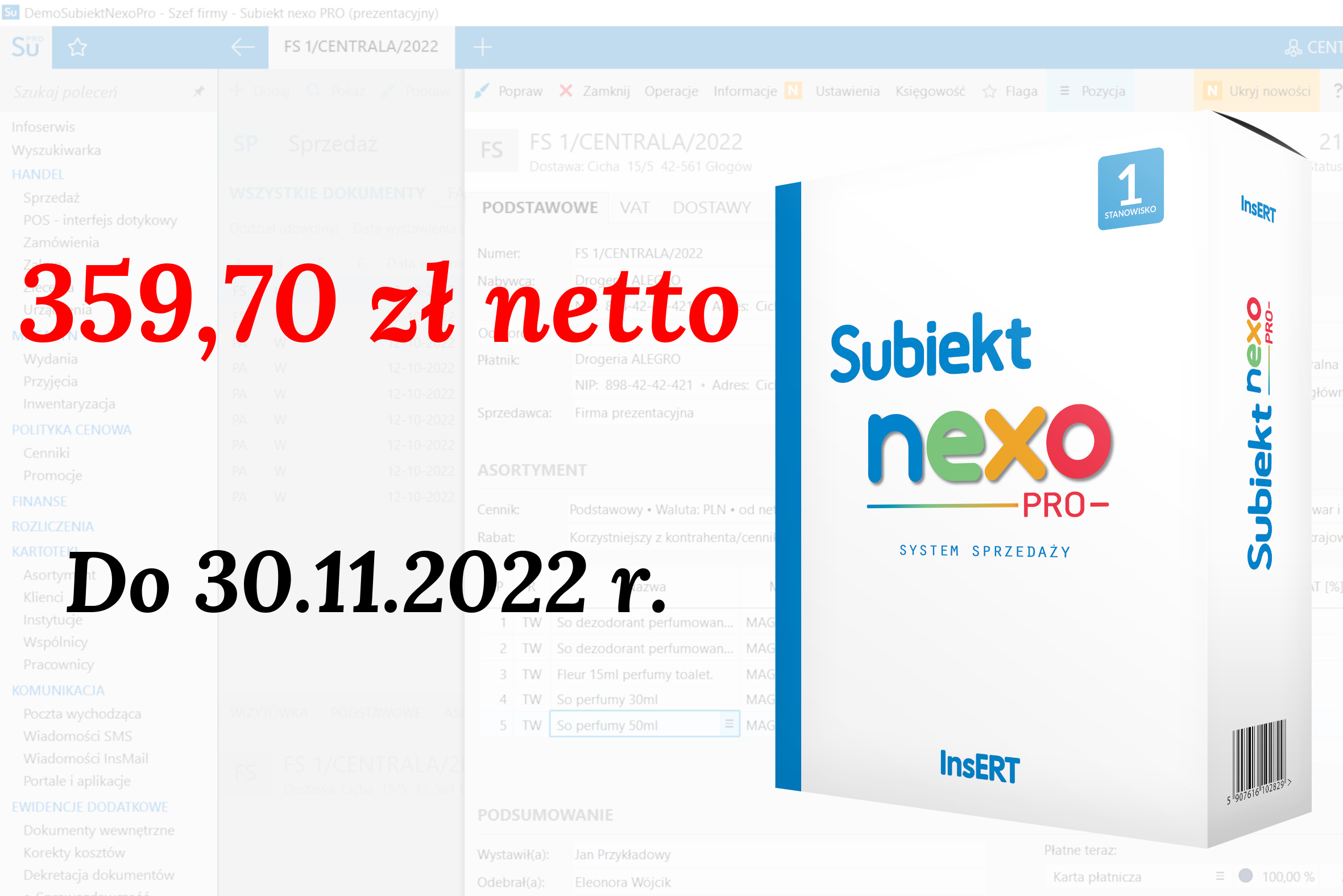 Subiekt Nexo PRO 1 stanowisko za 359,70 zł netto